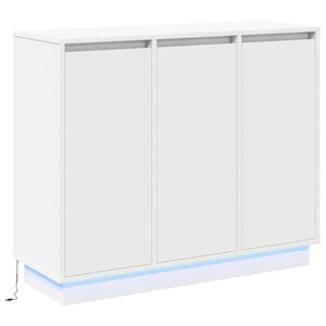 vidaXL Aparador LED Branco 90 x 32 x 75 cm Madeira processada