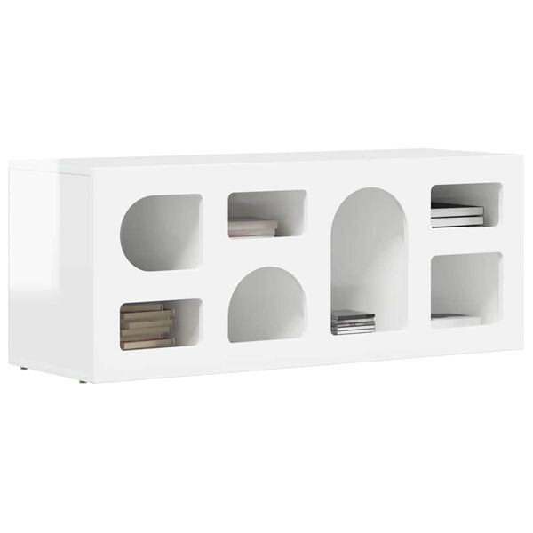 vidaXL Gabinete para TV Branco Brilhante 100 x 35 x 40 cm