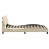 vidaXL Estrutura de cama sem colch&atilde;o Hanko 120x200 cm tecido cor creme