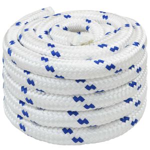 vidaXL Corda utilit&aacute;ria multiusos 40 mm 25 m Branco e Azul PP