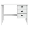 vidaXL Mesa com Gavetas com gaveta Hill Branco 100 x 45 x 74 cm