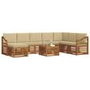 vidaXL Conjunto de Sof&aacute; Sectional com almofada 9 pcs Natural e Bege