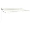 vidaXL Toldo retr&aacute;til manual com postes 5x3,5 m cor creme