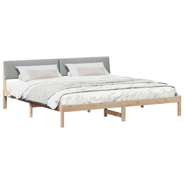 vidaXL Estrutura da cama Marrom e cinza claro 200 x 200 cm