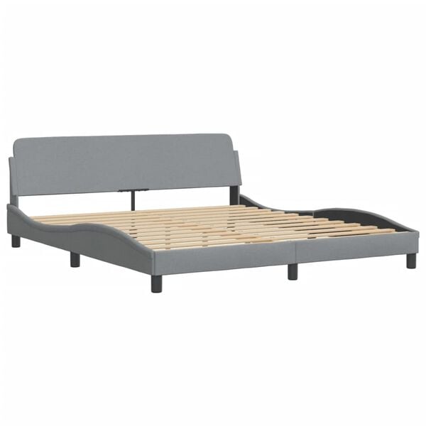 vidaXL Cama com colch&atilde;o Hvar 180x200 cm tecido cinzento-claro