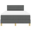 vidaXL Cama Box Spring LED com led Cinza Escuro 120 x 190 cm tecido