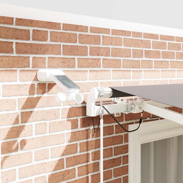 vidaXL Toldo Retr&aacute;til Cinzento-claro 350 x 250 cm Poli&eacute;ster e Metal