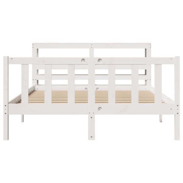 vidaXL Cama sem colch&atilde;o 120x200 cm madeira de pinho maci&ccedil;a branco