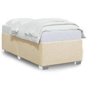 vidaXL Estrutura de cama sem colch&atilde;o 100x200 cm tecido cor creme