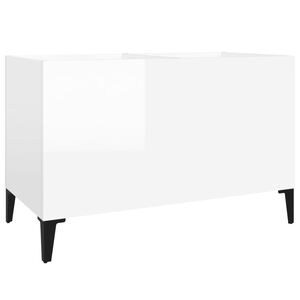 vidaXL Arm&aacute;rio p/ discos 74,5x38x48 cm deriv. madeira branco brilhante