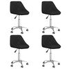vidaXL Cadeiras de jantar girat&oacute;rias 4 pcs couro artificial preto