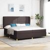 vidaXL Cama Box com colch&atilde;o Marrom Escuro 200 x 200 cm tecido