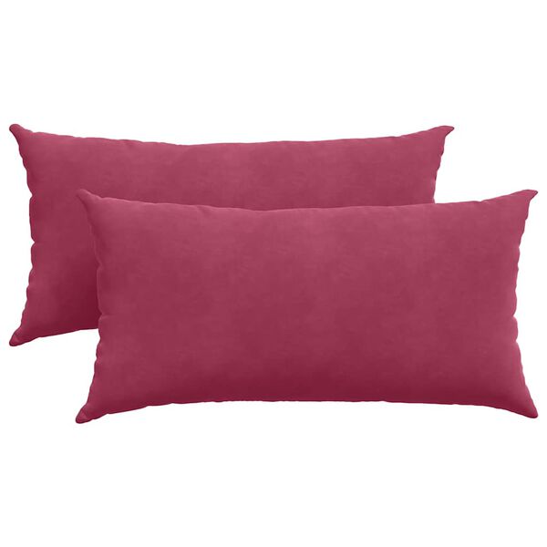 vidaXL Travesseiros de Sofá 2 pcs Vinho Vermelho 80 x 40 cm
