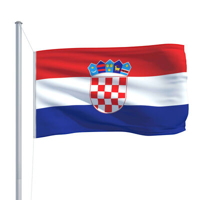 vidaXL Bandeira da Croácia com mastro de alumínio 6,2 m