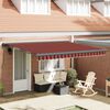 vidaXL Toldo Retr&aacute;til Manual Vermelho e Preto 350 x 250 cm tecido