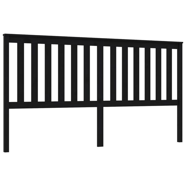 vidaXL Cabeceira de cama 186x6x101 cm pinho maci&ccedil;o preto