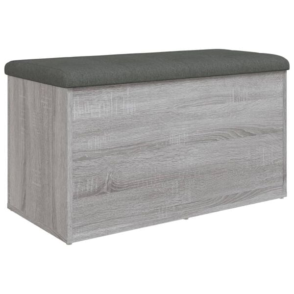 vidaXL Banco de arruma&ccedil;&atilde;o 82x42x45cm derivados madeira cinzento sonoma