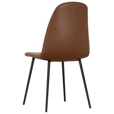 vidaXL Cadeiras de jantar 4 pcs couro artificial castanho-brilhante