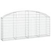 vidaXL Cesto gabi&atilde;o arqueado 200x30x80/100 cm ferro galvanizado