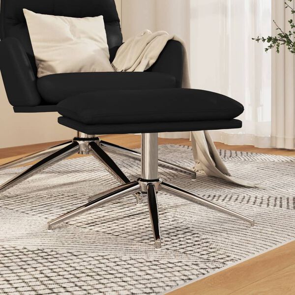 vidaXL Apoio de p&eacute;s 45x29,5x35 cm couro artificial preto