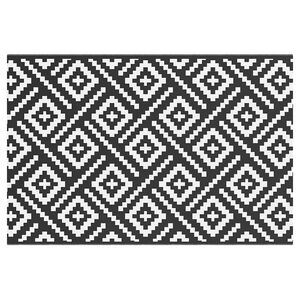 vidaXL Tapete de exterior 120x180 cm ARAKIL PP branco e preto