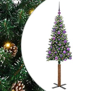 vidaXL &Aacute;rvore de Natal Slim com 150 LEDs com suporte Verde 150 cm