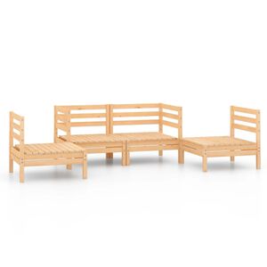 vidaXL 4 pcs conjunto lounge de jardim pinho maci&ccedil;o