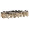 vidaXL 11 pcs conj. jantar jardim c/ almofad&otilde;es vime PE bege misturado