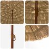 vidaXL Parasol de Praia Natural 255 x 255 x 255 cm Poli&eacute;ster e A&ccedil;o