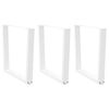 vidaXL Pernas para mesa de jantar em V 3 pe&ccedil;as, branco, 80x(72-73,3) cm, a&ccedil;o