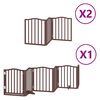 vidaXL Port&atilde;o c&atilde;es c/ porta dobr&aacute;vel 12 pain&eacute;is 600 cm &aacute;lamo castanho