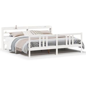 vidaXL Estrutura de cama c/ cabeceira sem colch&atilde;o 200x200 cm branco