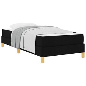 vidaXL Cama Box com colch&atilde;o Preto 90 x 190 cm tecido