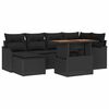 vidaXL Conjunto de Sof&aacute; de Jardim 7 unid. Preto Rattan Sint&eacute;tico