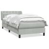 vidaXL Cama com molas/colch&atilde;o cinzento-claro 90x220 cm veludo