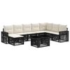 vidaXL Conjunto de Sof&aacute; de Jardim 9 unid. Preto e Branco Creme vime PE