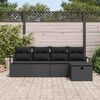 vidaXL Conjunto de Sof&aacute; de Jardim 5 pcs Preto Rattan Sint&eacute;tico