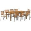 vidaXL Conjunto de Jantar para Jardim 9 pcs Cinzeto