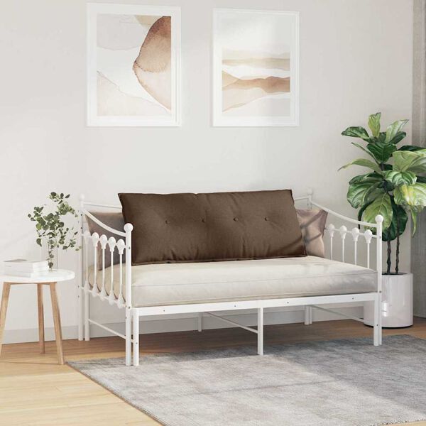 vidaXL Travesseiro para Costas Castanho 120 x 19 x 50 cm tecido