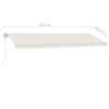 vidaXL Toldo automático independente 600x300 cm cor creme