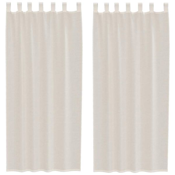 vidaXL Cortinas de voile com aba 2 pcs creme