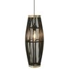 vidaXL Candeeiro suspenso oval 40 W 27x68 cm E27 salgueiro preto