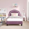 vidaXL Estrutura de Cama Infantil com Cabeceira Roxo 80 x 160 cm