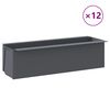 vidaXL Floreiras para paletes Euro 12 pcs 36x13,5x9,5 cm PP cinzento