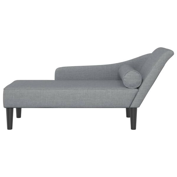 vidaXL Chaise lounge com almofadões tecido cinzento-claro