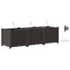 vidaXL Vaso de Jardim 3 unid. Castanho 120 x 40 x 37,5 cm PP