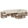 vidaXL Conjunto de Sof&aacute; de Jardim 11 unid. Bege e Branco Creme vime PE
