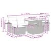 vidaXL 7 pcs conj. sof&aacute;s jardim com almofad&otilde;es vime PE cinzento-claro