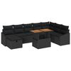 vidaXL Conjunto de Sof&aacute; de Jardim 9 unid. Preto vime PE
