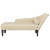 vidaXL Chaise lounge com almofadões tecido creme